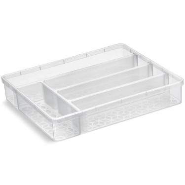 Imagem de Porta Talheres Organizador Multiuso de Gaveta Separador Divisor Uz Transparente