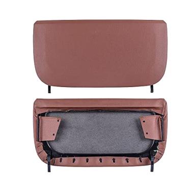 Imagem de Hacreyatu Capa de bolso para banco traseiro para encosto capa de painel de assento compatível com B-MW Série 5 F18 G7 F07 Série 7 F02 (Marrom)