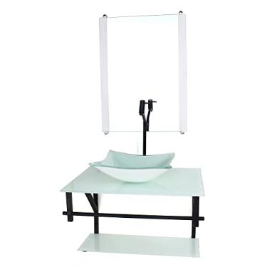 Imagem de GABINETE DE VIDRO PARA BANHEIRO 60CM AP CUBA QUADRADA BRANCO FULL