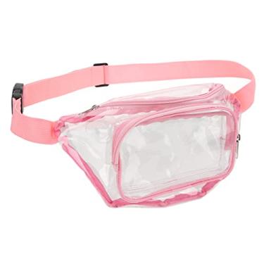 Imagem de Fanny Packs para mulheres homens, bolsa de cintura transparente ¨¤ prova d'¨¢gua, bolsa transparente aprovada pelo est¨¢dio com bolsa de cinto ajust¨¢vel para festival, jogos, viagens e shows(pink),