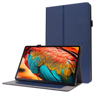 Imagem de YUNCHAO Caixa de telefone Para Lenovo Tab P11 PU Couro de dois dobráveis ​​estilo Anti -capa de capa de capa de capa com porta de visita com suporte para cartão de visita capa para celular