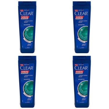 Imagem de Kit 4 Und Shampoo Clear Anticaspa 2 Em 1 Limpeza Diária 400ml