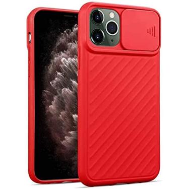 Imagem de KKFAUS Capa traseira do telefone com design de porta deslizante de câmera, proteção de lente para Apple iPhone 11 Series Case à prova de choque capa antiderrapante (cor: vermelho, tamanho: 16,5 cm)
