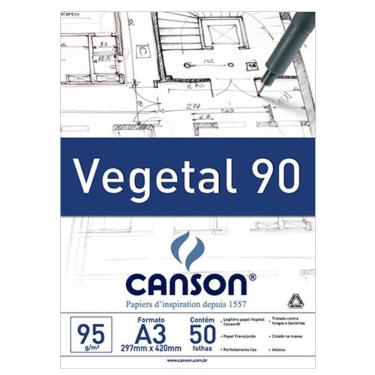 Imagem de Papel vegetal liso A3 90g com 50 folhas Canson