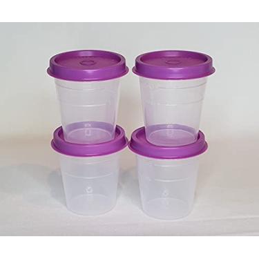 Imagem de Tupperware Conjunto de 4 s com veda es coloridas roxas (tamanho de 59 g)