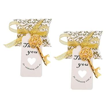 Imagem de Conjunto de 50 peças de abridores de chaves de esqueleto vintage para lembranças de casamento, Style 2 (Gold)