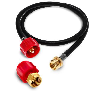 Imagem de GasOne Adaptador de refil de propano e adaptador de mangueira de propano de 1,2 m de 1,2 kg a 9 kg - Cilindro de propano com tipo 1 - Compatível com todos os cilindros descartáveis descartáveis de 450 g
