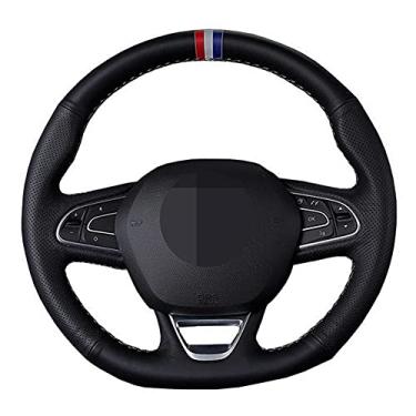 Imagem de TPHJRM Capa de volante de carro DIY couro, apto para Renault Kadjar Koleos Megane Talisman Scenic Espace 2015-2018