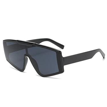 Imagem de Óculos de sol de armação grande de uma peça moda masculina e feminina moda ao ar livre tiro ao ar livre óculos de sol passeios de lazer, 1, tamanho único