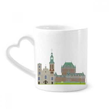 Imagem de Caneca de desenho animado de marco e edifícios da cidade do Canadá caneca de café cerâmica copo de coração de vidro