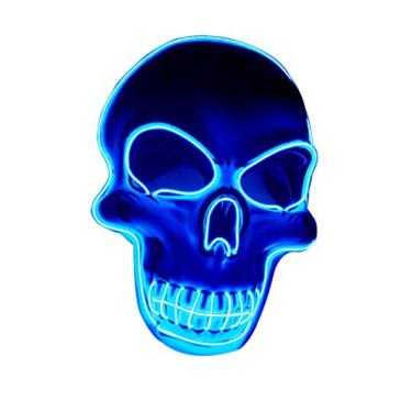 Imagem de Bestgift Acessório de fantasia para decoração de rosto de Dia das Bruxas com luz branca 25 x 22 cm