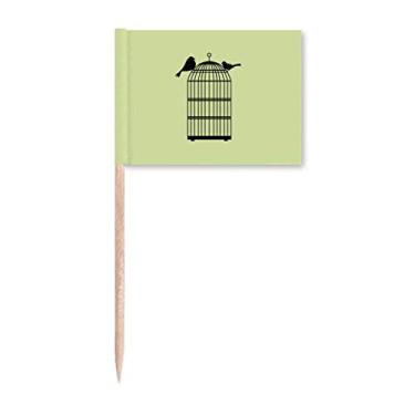 Imagem de Bandeiras de palito de dente de propriedade familiar para gaiola externa com enfeite para decoração de festa