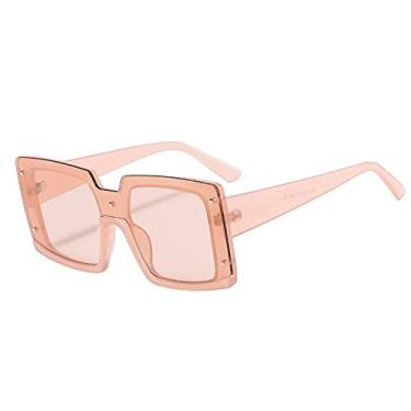 Imagem de Óculos de sol vintage preto branco squre para mulheres moda grande tamanho duplo com armação de cor óculos de sol feminino uma peça, 4, tamanho único