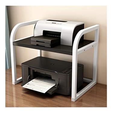 Imagem de KIZQYN Suporte de impressora de criatividade doméstica prateleira de impressora multicamadas armazenamento de mesa de escritório multifuncional copiadora simples prateleiras de armazenamento de documentos impressora de mesa (cor: D, tamanho: médio)