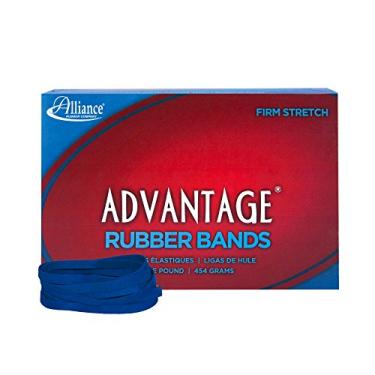 Imagem de Alliance Rubber 54645 alianças de borracha de vantagem tamanho #64, 1 caixa contém aprox. 300 faixas (3 1/2" x 1/4", azul), Azul, 1 Pound 3 1/2 x 1/4 inches