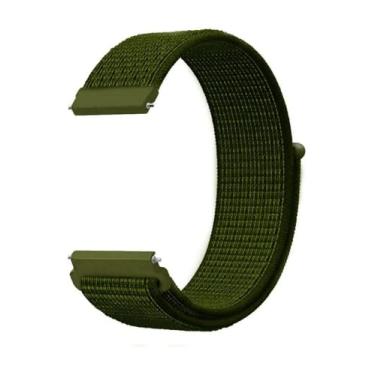 Imagem de Pulseira 20mm Nylon Loop compatível com Galaxy Watch Active 1 e 2 - Galaxy Watch 3 41mm - Galaxy Watch 42mm - Amz-fit GTR 42mm - Amz-fit GTS - Amz-fit Bip (C7) (Verde Musgo)