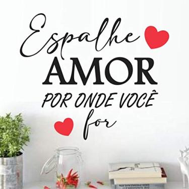 Imagem de Adesivo de parede frase Espalhe amor tamanho 50cmx60cm