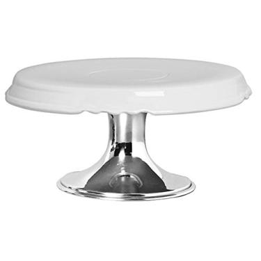 Imagem de Boleira G Com Pé Alumínio Ceramicas Pegorin Branco Grande