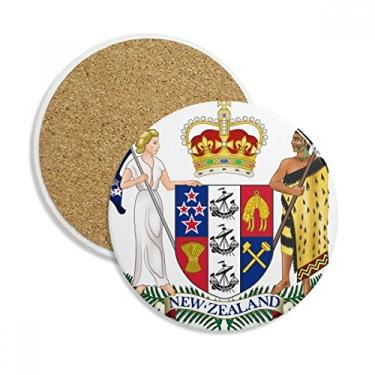 Imagem de Nova Zelândia Caneca porta-copos com emblema nacional Oceania Caneca de mesa Pedra absorvente de proteção de mesa