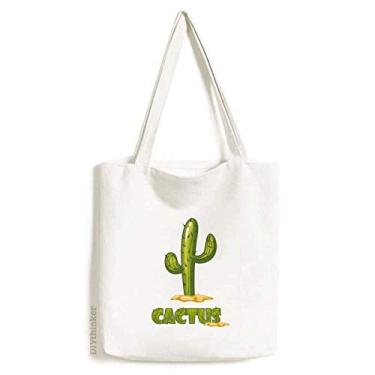 Imagem de Cactus Suculentas Green Vasted Plant Tote Canvas Bag Shopping Satchel Casual Bolsa