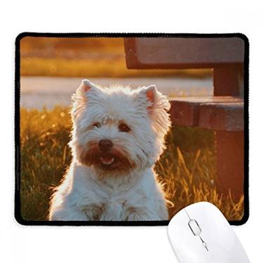 Imagem de Mousepad Dog White Animal Lonely Night Tapete de borracha para jogos