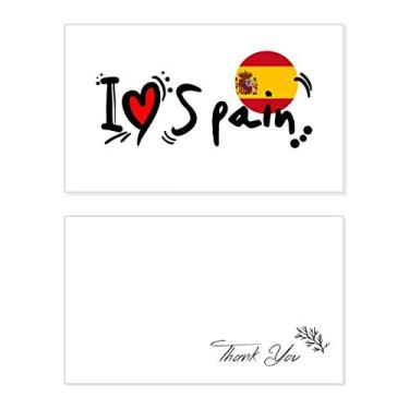 Imagem de I Love Spain Bandeira de Palavra Love Heart Ilustration Cartão de agradecimento Papel Aniversário Saudações Casamento Apreciação