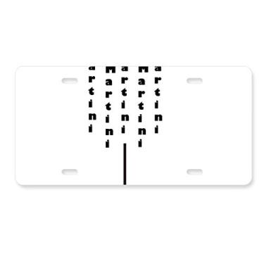 Imagem de DIYthinker Etiqueta de aço inoxidável para decoração de placa de licença Martini com seu copo