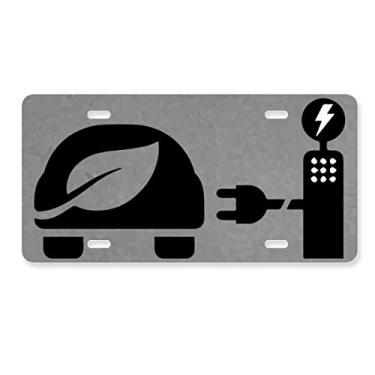 Imagem de DIYthinker Estação de carregamento automática, veículos de energia, protege o meio ambiente, placa de carro, acessório de aço inoxidável