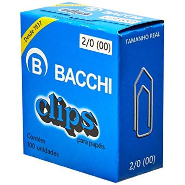 Imagem de Clips Galvanizado, Bacchi, 2/0, Aço, 10x32mm, Pacote com 10 Caixinhas de 100 Unidades