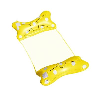 Imagem de Rede de natação inflável reclinável para água piscina adulto laço PVC malha lounge rosa vermelho (amarelo)