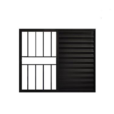 Imagem de Veneziana 3 Folhas de Correr C/Grade 1.00 X 1.00 Aluminio Preto Linha Modular - Hale