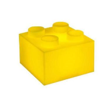 Imagem de Luminária Abajur De Mesa Grande Bloco Lego Amarelo - Usare