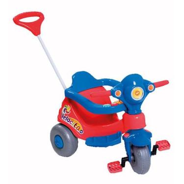 Imagem de Triciclo Infantil Com Haste Direcionável Velocita - Vermelho - Calesit