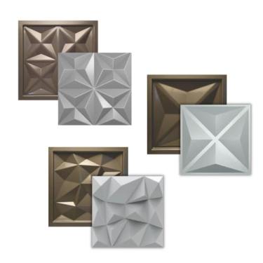 Imagem de Kit 3 Formas Para Gesso 3d Molde Para Revestimento em Gesso