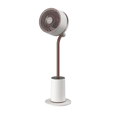 Imagem de Ventilador de pedestal elétrico doméstico com circulação de ar leve ventiladores de chão silenciosos com temporizador de controle remoto Ventilador de oscilação de 120° para escritório em casa, branco, 90 cm