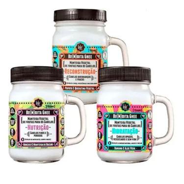 Imagem de Kit Lola Cronograma Capilar Bemdita Ghee 350g - 3 Unidades