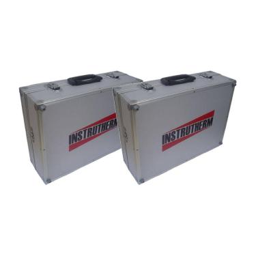 Imagem de Kit 2 Maleta Transporte Alumínio Divisórias 34x24x15cm Chave Ferramentas Pesca Acessórios Ma-810 Portátil Instrutherm