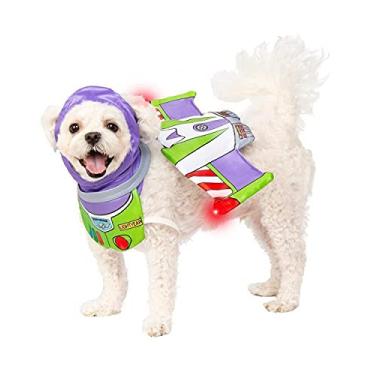Imagem de Toy Story: Conjunto de acessórios de fantasia de animal de estimação Buzz Lightyear para cães ou gatos da Rubies, P/M