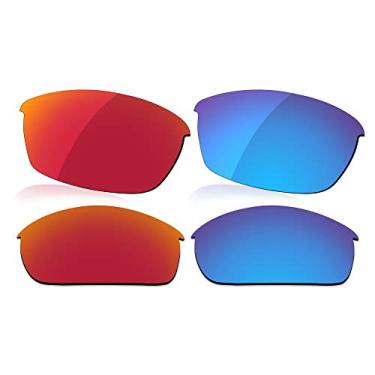 Imagem de LenzReborn Lente polarizada de substituição para óculos de sol Oakley Flak Jacket - Fire Red+Ice Blue