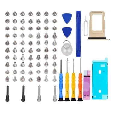 Imagem de DARYCOM Repair Conjunto completo de parafusos 82 peças para iPhone 11, kit de ferramentas de reparo de 6,1 polegadas, 4 chaves de fenda, mapa de localização, 3 abridores de ferramentas, 1 adesivo de