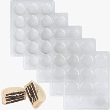 Imagem de AIKEFOO Moldes de chocolate Oreo cobertos de chocolate, molde de plástico PET - molde de Oreo cilindro cilíndrico pudim de doces