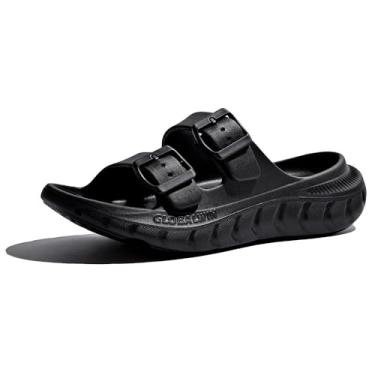 Imagem de GLOBALWIN Mia Recovery Slide Sandália leve e confortável calçado atlético reduz o estresse nos pés, Ss233 preto, 11