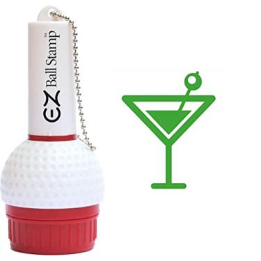 Imagem de EZ BALL STAMP Carimbo de bola de golfe – Secagem ultrarrápida, marcador de tinta livre de manchas para personalizar sua bola (Martini verde)