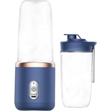 Imagem de 400ML Espremedor Elétrico Mini Liquidificador Portátil 6 Lâminas De Suco De Alimentos Misturador (Azul)