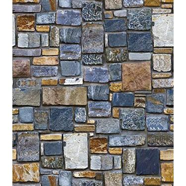 Imagem de Yancorp Papel de parede de pedra autoadesivo de 45,72 x 304,82 cm papel de parede de tijolo contato lareira cozinha Backsplash papel de parede destacar e colar
