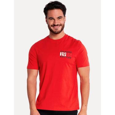 Imagem de Camiseta Tommy Hilfiger Masculina New York Flag Logo Vermelha-Masculino