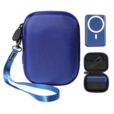 Imagem de Alltravel Capa tamanho palma para carregador portátil sem fio magnético fino, compatível com Baseus, Yiisonger, Anker 621/521, AOGUERBE, iWalk, ESR (azul)