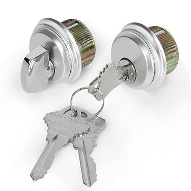 Imagem de SUMBIN Cilindros de encaixe de fechadura de porta comercial com giro de polegar para fechadura Kawneer Vistawall, em alumínio (1 pacote, chaves aleatórias)