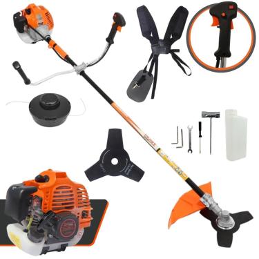 Imagem de Roçadeira Lateral Vulcan Vr520h 2 Tempos 52cc 2,5hp À Gasolina Para Trabalho Pesado + Lâmina 3 Pontas e Carretel