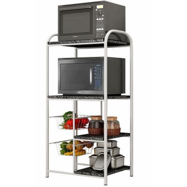 Imagem de Fruteira Teixeira Irlanda para 2 forno com 02 prateleiras tampo em MDP e 02 cestos Branco